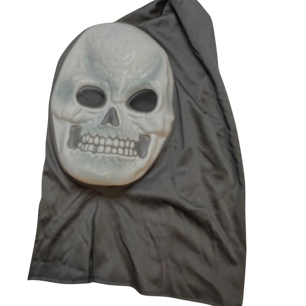 Halloween Grim Reaper Costume Mask Hood Scary Skull Outfit